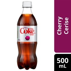 Coca-Cola Boisson gazeuse Cola Diète Cerise 500 ml, 0,50 $/100ml