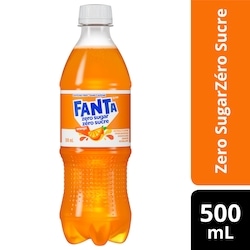 Fanta Boisson gazeuse Orange zéro sucre bouteille 500 ml, 0,50 $/100ml