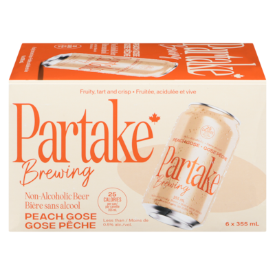 Partake Non-Alcoholic Beer Peach Gose 6x355.0 ml, $0.66/100ml