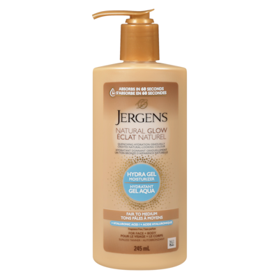 Jergens Hydratant gel aqua teint clair à moyen 245 ml, 7,35 $/100ml