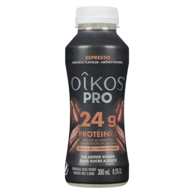 Oikos Yogourt grec à boire espresso 0.5% m.g. 300 ml, 1,33 $/100ml