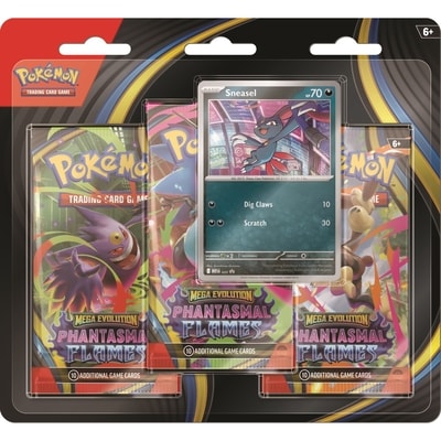 Pokemon Mega Evolution-Phantasmal Flames 3-Pack Blister 1 ea, $27.99/1ea