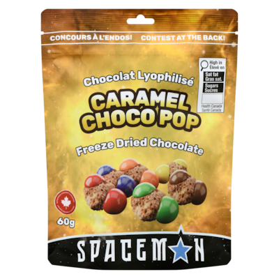 Spaceman Chocolat lyophilisé caramel choco pop 60 g, 13,33 $/100g