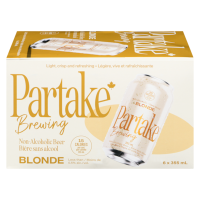 Partake Non-Alcoholic Beer Blonde 6x355.0 ml, $0.66/100ml