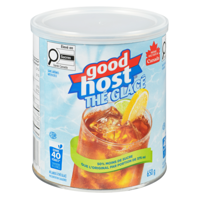 Goodhost Mélange à thé glacé 50% moins de sucre 650 g, 2,00 $/100g