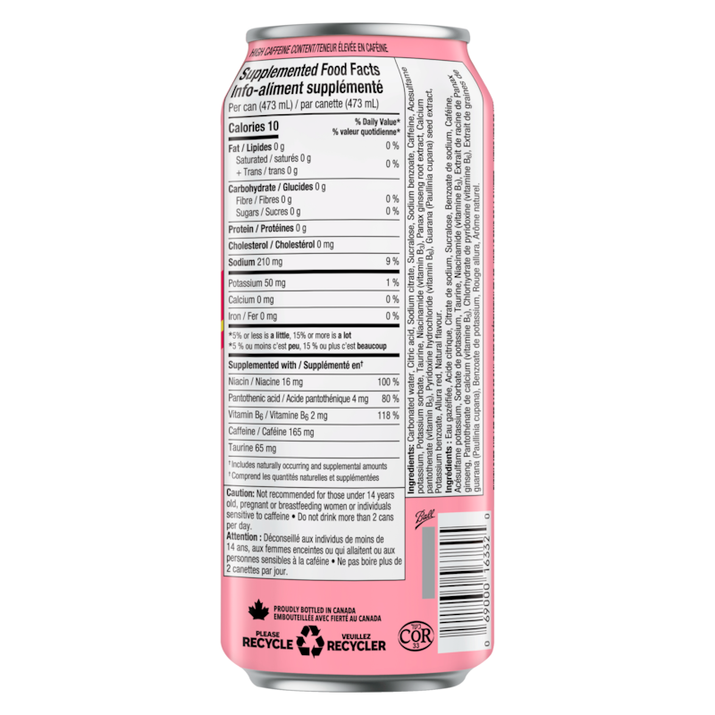 Energy Drink, Strawberry Lemonade (Zero Sugar)