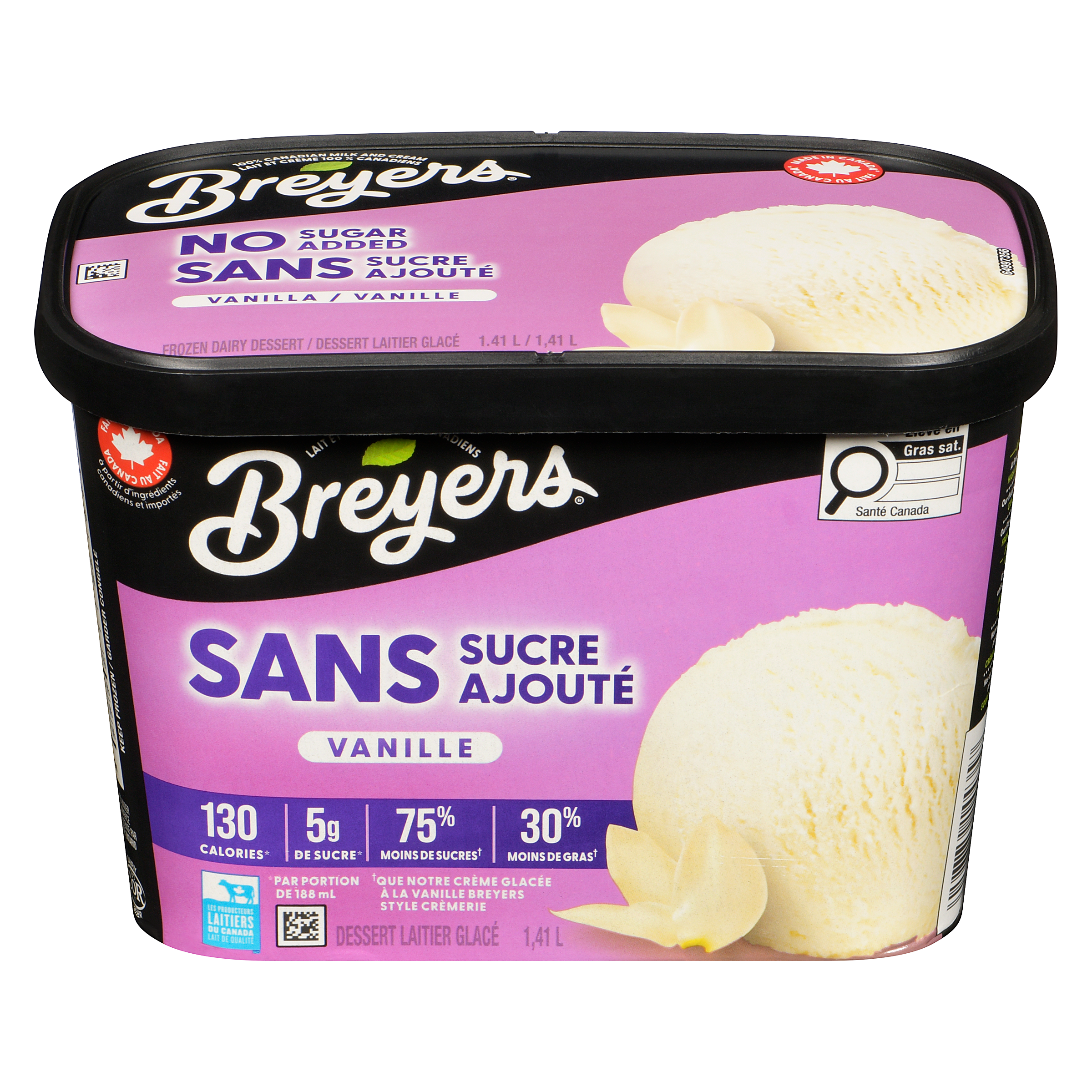 Breyers Dessert laitier glacé sans sucre ajouté vanille 1400 ml, 0,32 $/100ml