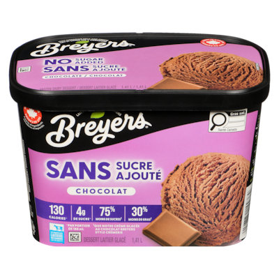 Breyers Dessert laitier glacé sans sucre ajouté chocolat 1.4 l, 0,32 $/100ml