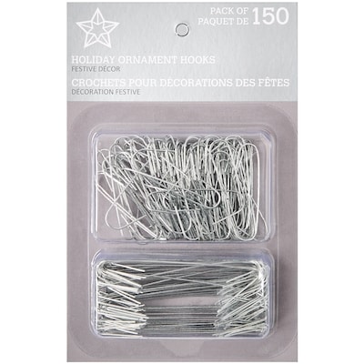 null Paquet de 150 crochets pour décorations des Fêtes – argenté 1 ea, 8,00 $/1ch