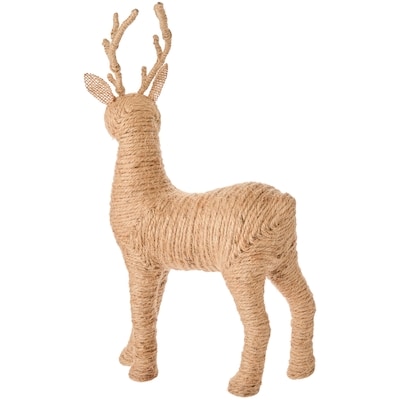 Décoration de chevreuil en corde de jute 12 po