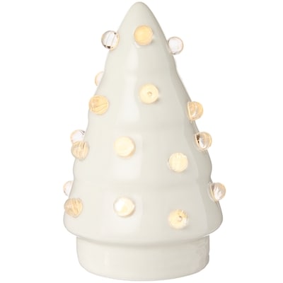 Light Up Ceramic Tree Decoration - White