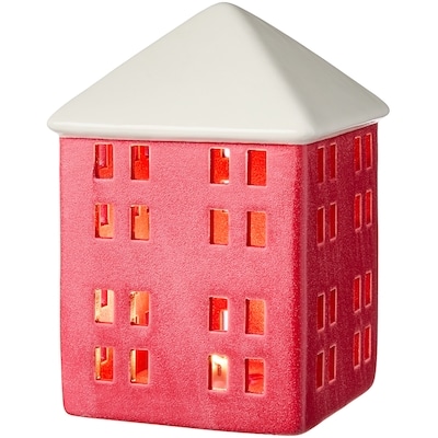 Décoration lumineuse de maison en céramique 6,25 po – rouge