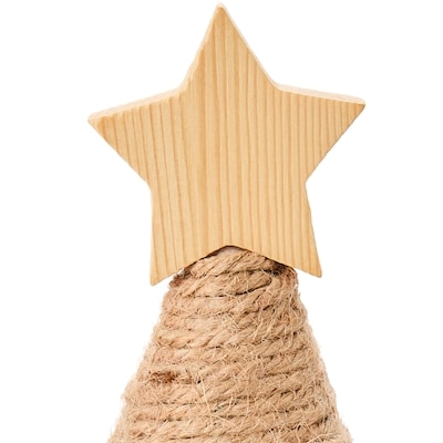 Décoration d’arbre avec étoile en corde de jute 6 po