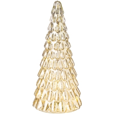 Light Up Tiered Glass Tree Decoration - 12 in