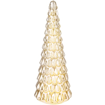Light Up Tiered Glass Tree Decoration - 15 in