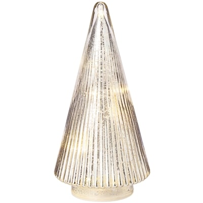 Décoration lumineuse de sapin en verre cannelé – 8 po