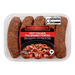 Marc Angelo Saucisses de porc italiennes piquantes 500 g, 0,90 $/100g