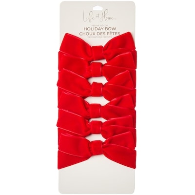 Life at Home Lot de 6 choux des Fêtes en velours – rouge 6 ea, 1,17 $/1ch