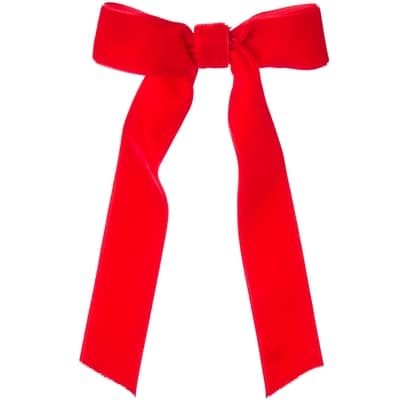 Lot de 6 choux des Fêtes en velours – rouge