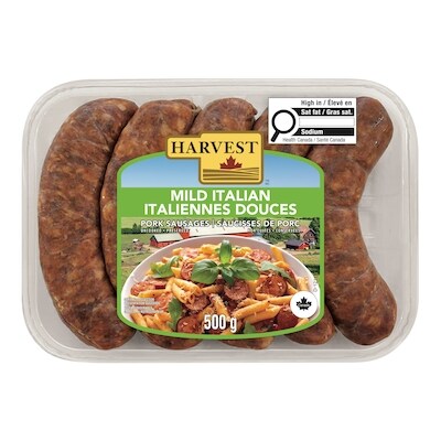 Harvest Saucisses de porc italiennes douces 500 g, 1,60 $/100g