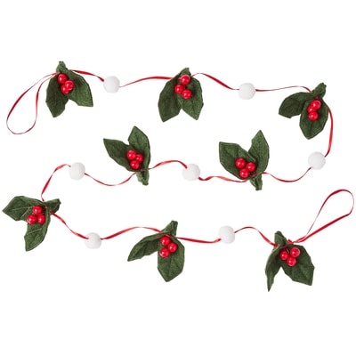 Holly and Pompom Garland