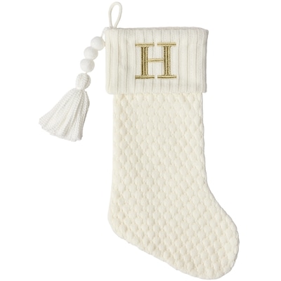 Life at Home Ivory Knit Monogram Stocking - Letter H 1 ea, $15.00/1ea