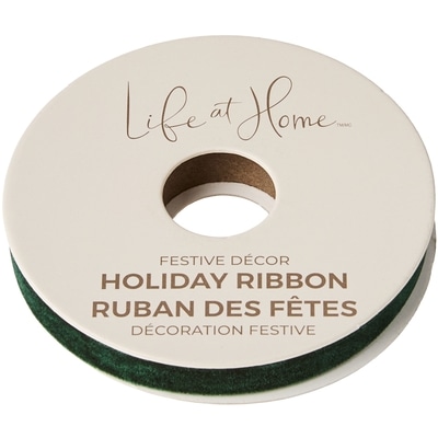 Life at Home Ruban des Fêtes en velours 15 pi – vert foncé 1 ea, 3,00 $/1ch