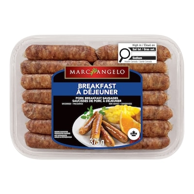 Marc Angelo Saucisses de porc à déjeuner originales 375 g, 2,13 $/100g