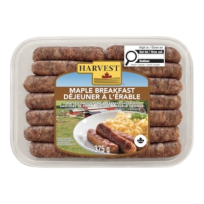 Harvest Saucisses de porc à déjeuner à l’érable 375 g, 1,86 $/100g