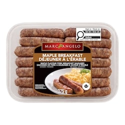 Marc Angelo Saucisses de porc à déjeuner à l’érable 375 g, 1,20 $/100g