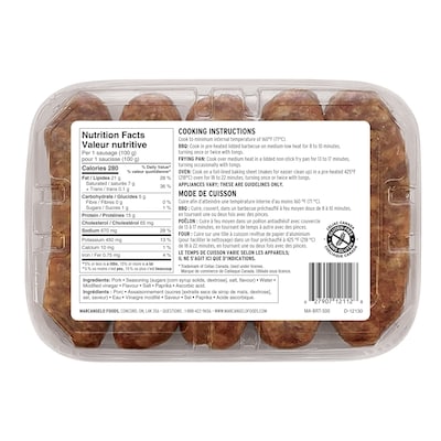 Saucisses de porc Bratwurst