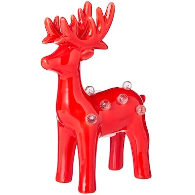 Life at Home Décoration lumineuse de cerf en céramique – rouge 1 ea, 5,00 $/1ch