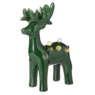 Décoration lumineuse de cerf en céramique – vert