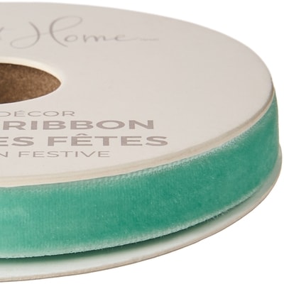 Velvet Holiday Ribbon 15 ft - Mint