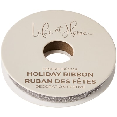 Life at Home Velvet Holiday Ribbon 15 ft - Silver 1 ea, $3.00/1ea
