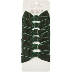 Life at Home Velvet Holiday Bows 6 Pack - Forest Green 6 ea, $1.17/1ea