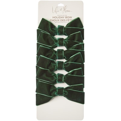 Life at Home Lot de 6 choux des Fêtes en velours – vert forêt 6 ea, 1,17 $/1ch