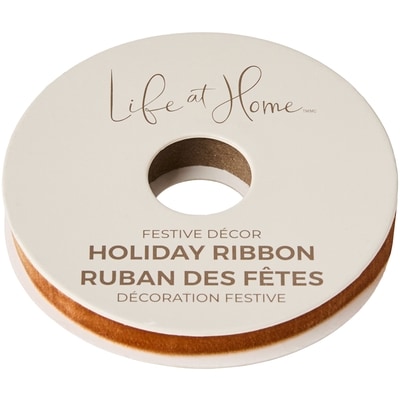 Life at Home Velvet Holiday Ribbon 15 ft - Mocha 1 ea, $3.00/1ea