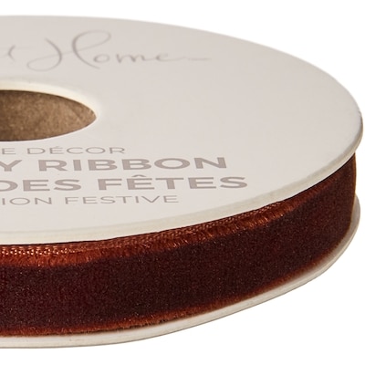 Velvet Holiday Ribbon 15 ft - Chocolate