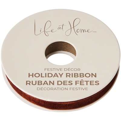 Life at Home Ruban des Fêtes en velours 15 pi – chocolat 1 ea, 3,00 $/1ch