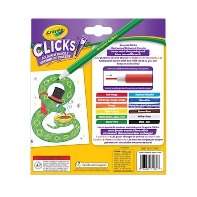 Clicks Mechanical Coloured Pencils, 12 Count