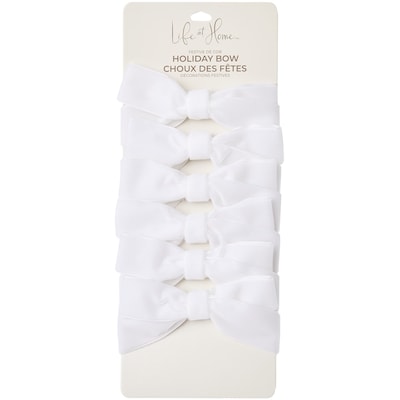 Life at Home Velvet Holiday Bows 6 Pack - White 6 ea, $1.17/1ea