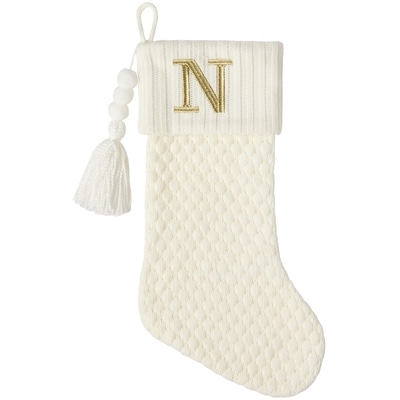 Life at Home Ivory Knit Monogram Stocking - Letter N 1 ea, $15.00/1ea