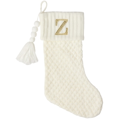 Life at Home Bas des Fêtes en tricot ivoire avec monogramme – lettre Z 1 ea, 15,00 $/1ch
