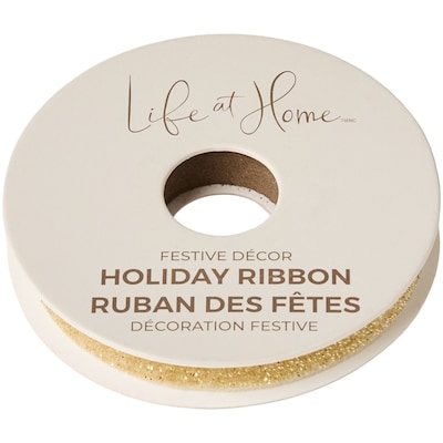 Life at Home Velvet Holiday Ribbon 15 ft - Gold 1 ea, $3.00/1ea