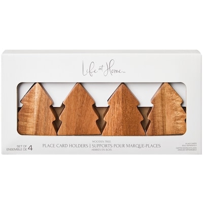 Life at Home Supports pour marque-places, arbres en bois, ensemble de 4 1 ea, 8,00 $/1ch