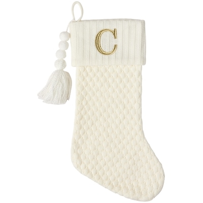 Life at Home Ivory Knit Monogram Stocking - Letter C 1 ea, $15.00/1ea