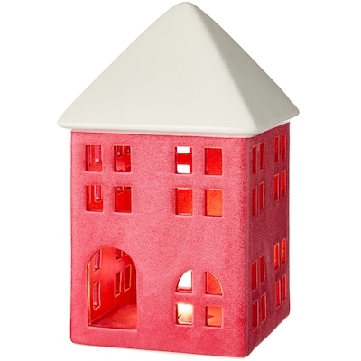 Décoration lumineuse de maison en céramique 9 po – rouge