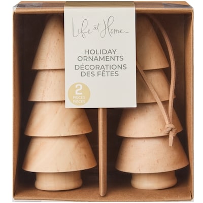 Life at Home Ensemble de 2 décorations en bois en forme de sapins 2 ea, 4,50 $/1ch