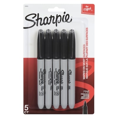 Sharpie Permanent Marker Fine 5 ea, $1.70/1ea
